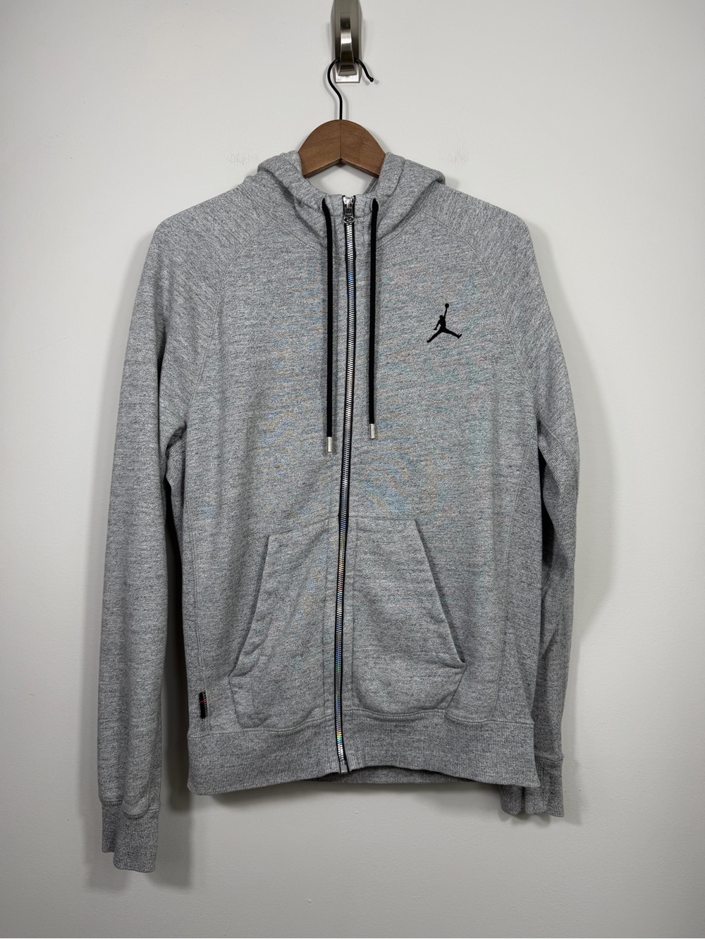 Jordan Standard Fit Gray Full Zip Hoodie Jumpman Logo Women’s M